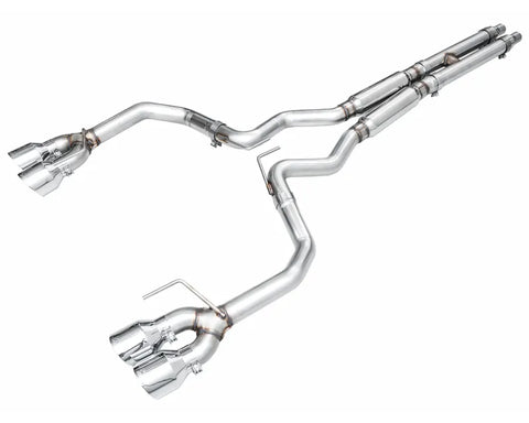 AWE Track Edition Exhaust for S650 Ford Mustang Dark Horse - Quad Chrome Silver Tips (3020-42375)
