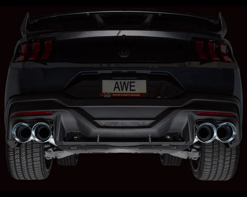 AWE Track Edition Exhaust for S650 Ford Mustang Dark Horse - Quad Chrome Silver Tips (3020-42375)