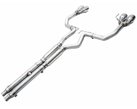 AWE Track Edition Exhaust for S650 Ford Mustang Dark Horse - Quad Chrome Silver Tips (3020-42375)