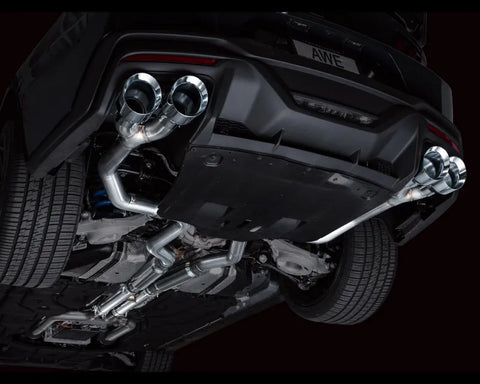 AWE Track Edition Exhaust for S650 Ford Mustang Dark Horse - Quad Chrome Silver Tips (3020-42375)