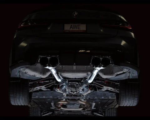 AWE Track Edition Catback Exhaust for BMW G8X M3/M4 - Diamond Black Tips (3020-42482)