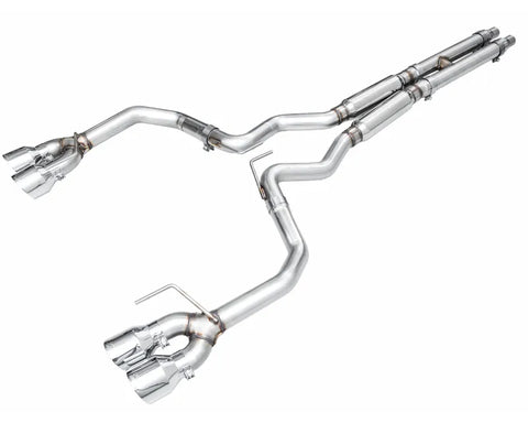 AWE Track Edition Exhaust for S650 Ford Mustang GT Fastback - Quad Chrome Silver Tips (3020-42650)
