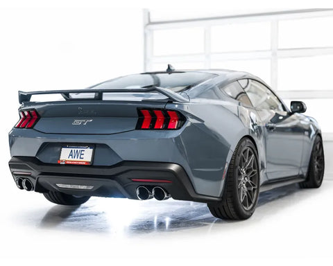 AWE Track Edition Exhaust for S650 Ford Mustang GT Fastback - Quad Chrome Silver Tips (3020-42650)