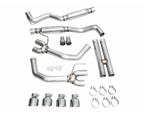 AWE Track Edition Exhaust for S650 Ford Mustang GT Fastback - Quad Chrome Silver Tips (3020-42650)