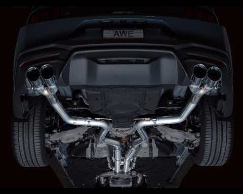 AWE Track Edition Exhaust for S650 Ford Mustang GT Fastback - Quad Chrome Silver Tips (3020-42650)