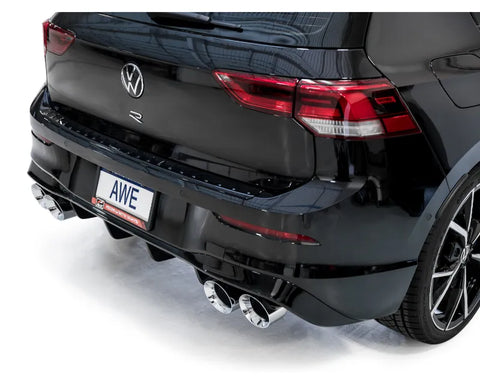 AWE Track Edition Exhaust for Volkswagen MK8 Golf R - Chrome Silver Tips (3020-42658)