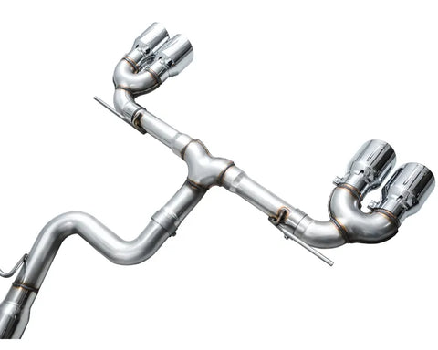 AWE Track Edition Exhaust for Volkswagen MK8 Golf R - Chrome Silver Tips (3020-42658)