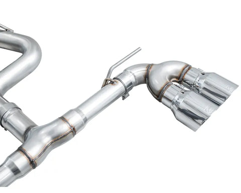 AWE Track Edition Exhaust for Volkswagen MK8 Golf R - Chrome Silver Tips (3020-42658)
