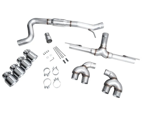 AWE Track Edition Exhaust for Volkswagen MK8 Golf R - Chrome Silver Tips (3020-42658)