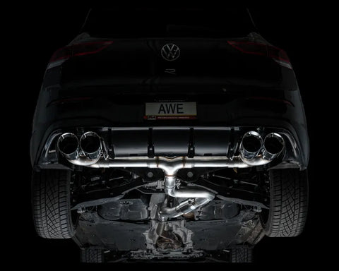 AWE Track Edition Exhaust for Volkswagen MK8 Golf R - Chrome Silver Tips (3020-42658)