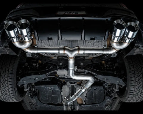 AWE Track Edition Exhaust for Volkswagen MK8 Golf R - Chrome Silver Tips (3020-42658)