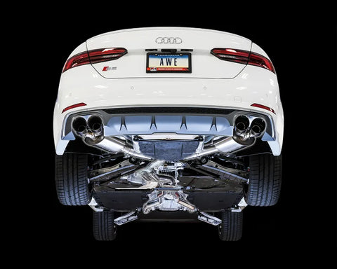 AWE Touring Edition Exhaust for Audi B9 S5 Sportback - Non-Resonated - Diamond Black 102mm Tips (3020-43064)