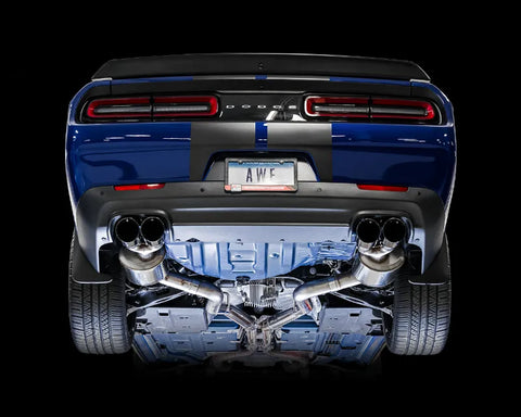 AWE Touring Edition Exhaust for 17+ Challenger 5.7 - Non-Resonated - Diamond Black Quad Tips (3020-43084)