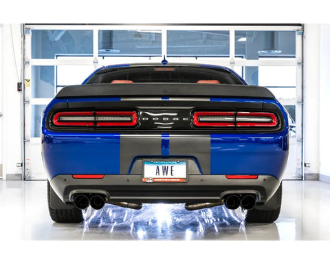 AWE Touring Edition Exhaust for 17+ Challenger 5.7 - Non-Resonated - Diamond Black Quad Tips (3020-43084)