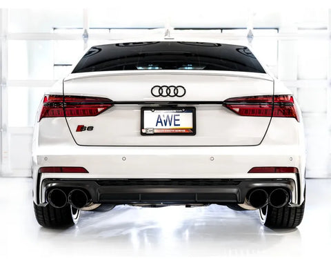 AWE Track Edition Exhaust for Audi C8 S6/S7 - Diamond Black Tips (3020-43109)