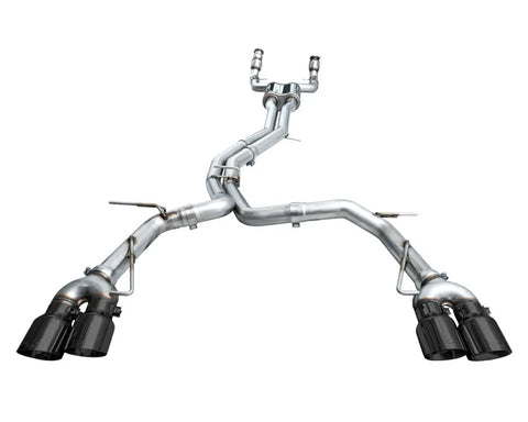 AWE Track Edition Exhaust for Audi C8 S6/S7 - Diamond Black Tips (3020-43109)