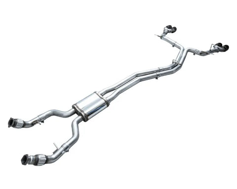 AWE Track Edition Exhaust for Audi C8 S6/S7 - Diamond Black Tips (3020-43109)