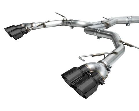 AWE Track Edition Exhaust for Audi C8 S6/S7 - Diamond Black Tips (3020-43109)