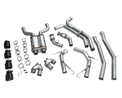 AWE Track Edition Exhaust for Audi C8 S6/S7 - Diamond Black Tips (3020-43109)