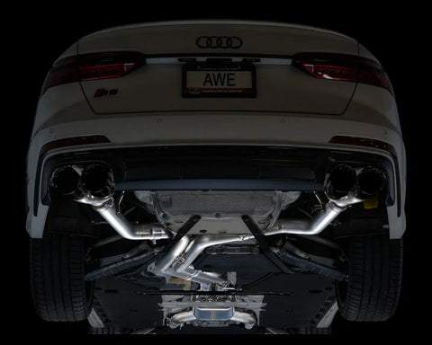 AWE Track Edition Exhaust for Audi C8 S6/S7 - Diamond Black Tips (3020-43109)
