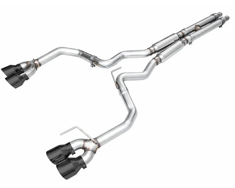 AWE Track Edition Exhaust for S650 Ford Mustang GT Fastback - Quad Diamond Black Tips (3020-43650)