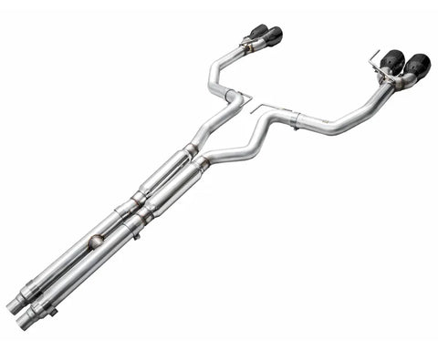 AWE Track Edition Exhaust for S650 Ford Mustang GT Fastback - Quad Diamond Black Tips (3020-43650)