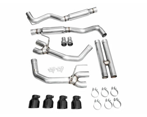 AWE Track Edition Exhaust for S650 Ford Mustang GT Fastback - Quad Diamond Black Tips (3020-43650)