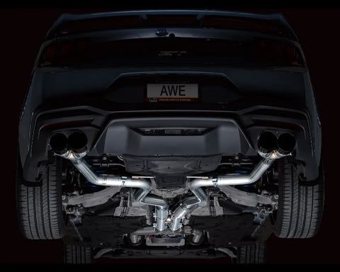 AWE Track Edition Exhaust for S650 Ford Mustang GT Fastback - Quad Diamond Black Tips (3020-43650)