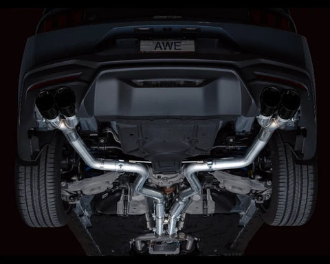 AWE Track Edition Exhaust for S650 Ford Mustang GT Fastback - Quad Diamond Black Tips (3020-43650)