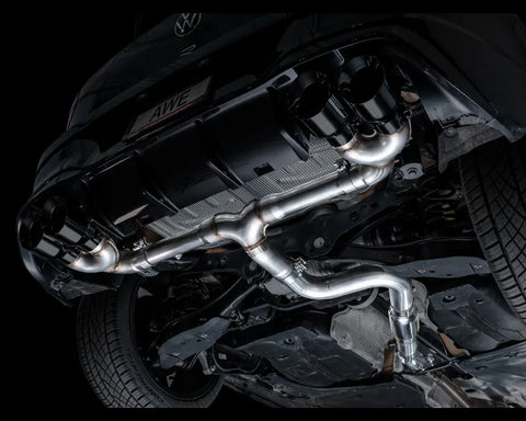 AWE Track Edition Exhaust for Volkswagen MK8 Golf R - Diamond Black Tips (3020-43658)