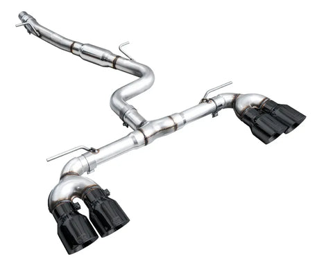 AWE Track Edition Exhaust for Volkswagen MK8 Golf R - Diamond Black Tips (3020-43658)