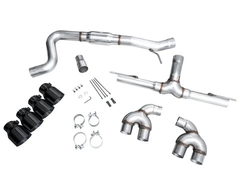 AWE Track Edition Exhaust for Volkswagen MK8 Golf R - Diamond Black Tips (3020-43658)