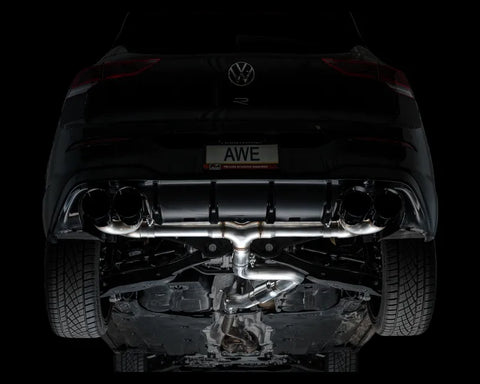 AWE Track Edition Exhaust for Volkswagen MK8 Golf R - Diamond Black Tips (3020-43658)