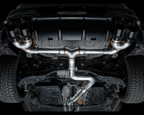 AWE Track Edition Exhaust for Volkswagen MK8 Golf R - Diamond Black Tips (3020-43658)