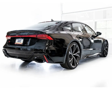 AWE Tuning SwitchPath Exhaust | 3" Diameter | 9.25" Dual Diamond Black RS-Style Tips for Audi C8 RS6 Avant / RS7 (3025-33776)