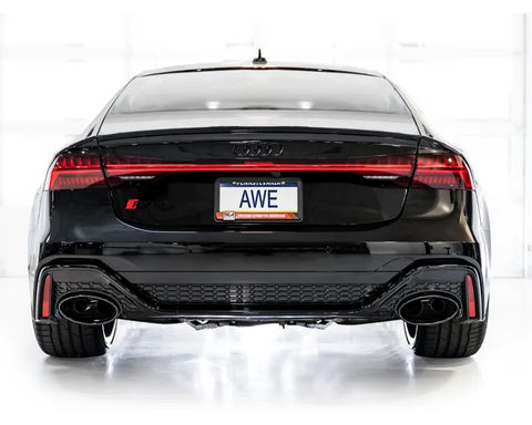 AWE Tuning SwitchPath Exhaust | 3" Diameter | 9.25" Dual Diamond Black RS-Style Tips for Audi C8 RS6 Avant / RS7 (3025-33776)