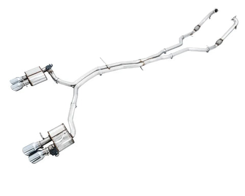 AWE SwitchPath Exhaust for Audi B9 S4 - Non-Resonated - Chrome Silver 102mm Tips (3025-42030)