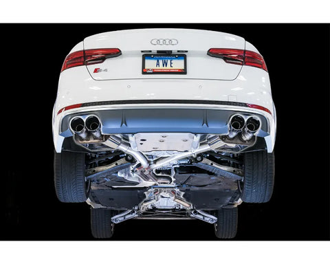 AWE SwitchPath Exhaust for Audi B9 S4 - Non-Resonated - Chrome Silver 102mm Tips (3025-42030)