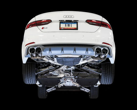 AWE SwitchPath Exhaust for Audi B9 S5 Coupe - Chrome Silver 102mm Tips (3025-42038)