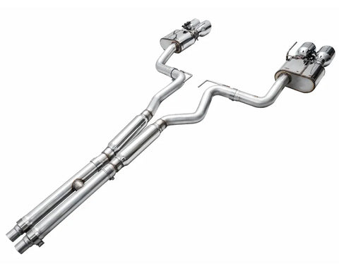 AWE SwitchPath Exhaust for S650 Ford Mustang Dark Horse - Quad Chrome Silver Tips (3025-42375)