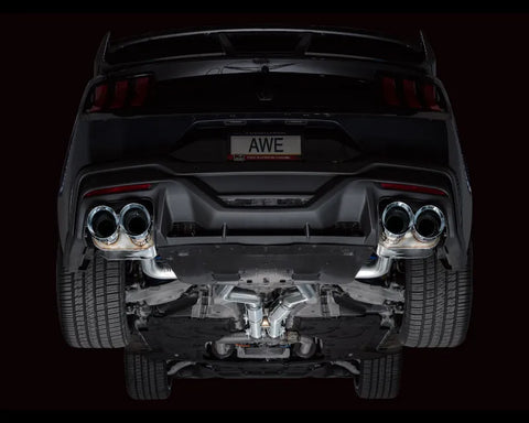 AWE SwitchPath Exhaust for S650 Ford Mustang Dark Horse - Quad Chrome Silver Tips (3025-42375)