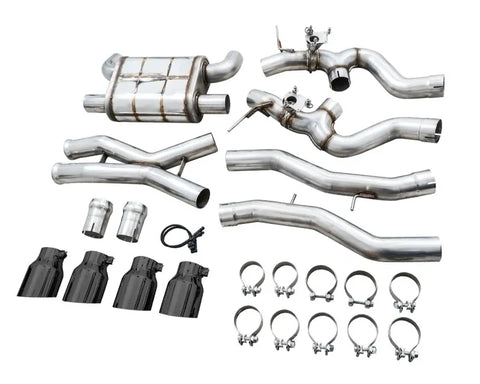 AWE SwitchPath Catback Exhaust for BMW G8X M3/M4 - Diamond Black Tips (3025-42480)