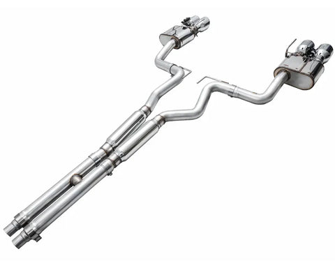 AWE SwitchPath Exhaust for S650 Ford Mustang GT Fastback - Quad Chrome Silver Tips (3025-42650)