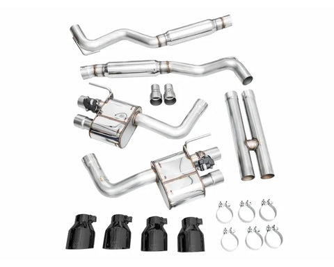AWE SwitchPath Exhaust for S650 Ford Mustang Dark Horse - Quad Diamond Black Tips (3025-43375)