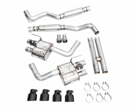 AWE SwitchPath Exhaust for S650 Ford Mustang GT Fastback - Quad Diamond Black Tips (3025-43650)