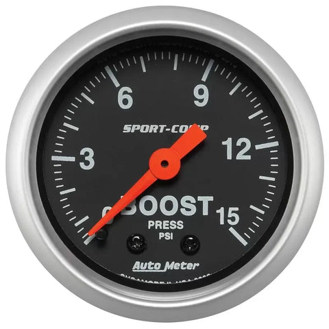 Autometer 2-1/16" 0-15 PSI Boost Gauge SPORT-COMP | Universal (3302)