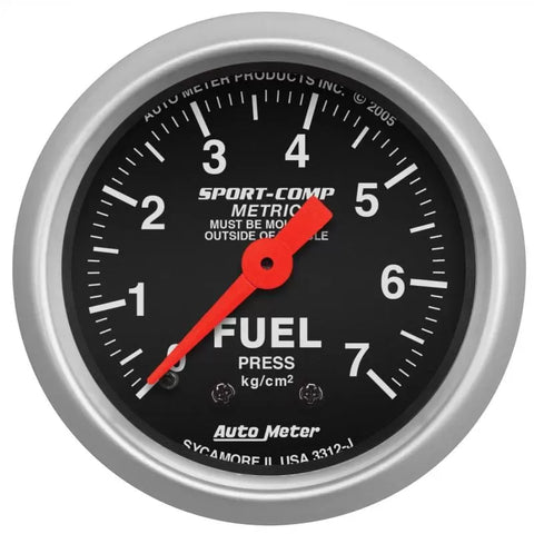 Autometer 2-1/16" 0-7 KG/CM2 Fuel Pressure Gauge SPORT-COMP | Universal (3312-J)