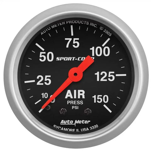 Autometer 2-1/16" 0-150 PSI Air Pressure Gauge SPORT-COMP | Universal (3320)