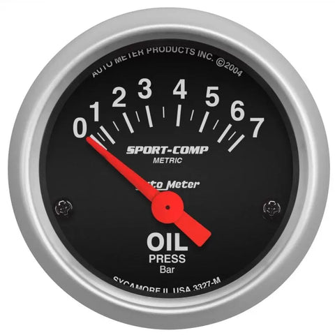 Autometer 2-1/16" 0-7 BAR Oil Pressure Gauge SPORT-COMP | Universal (3327-M)