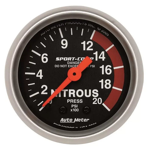 Autometer 2-1/16" 0-2000 PSI Nitrous Pressure Gauge SPORT-COMP | Universal (3328)